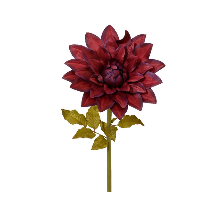 Kaemingk Dahlia On Stem Polyester Burgundy (Dia.38Cm X W.38Cm X H.115Cm)