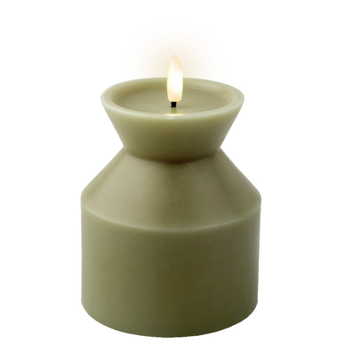 Kaemingk LED Wick Green Candle (14cm)