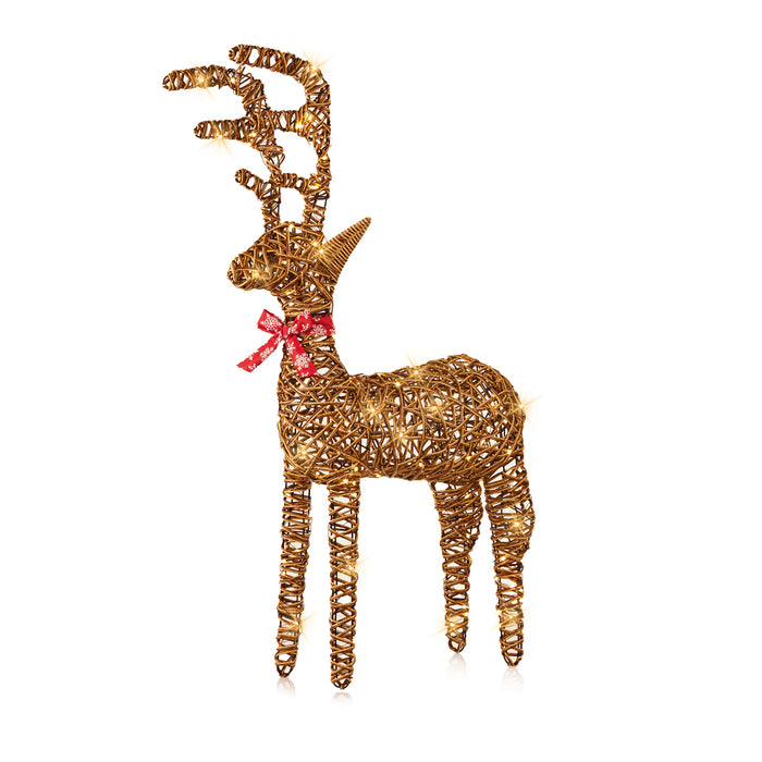 Premier 70L White Leds And Timer Sleigh Reindeers Set