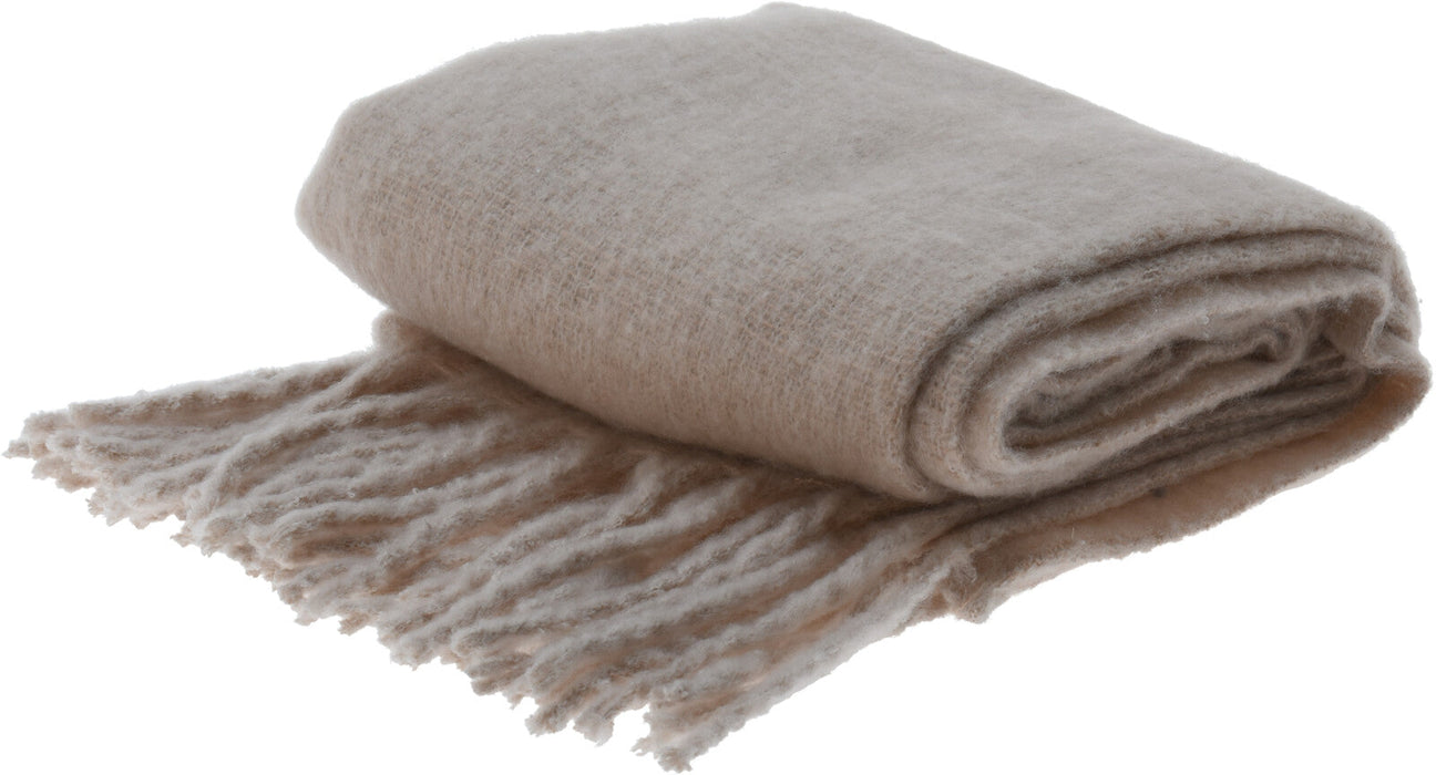 Plaid 100% Polyester Colour Beige