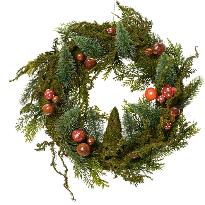 Kaemingk Glitter Mushroom Wreath (11cm)