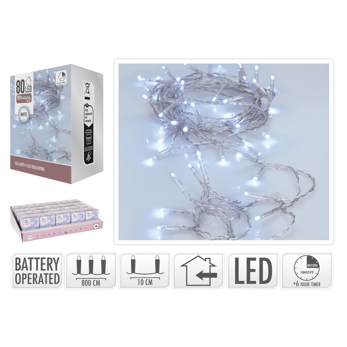 Koopman LED Lights 80Pc Bo White Timer