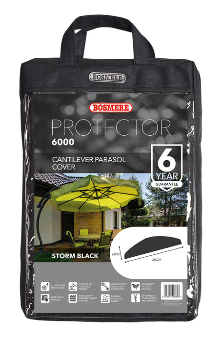 Bosmere Protector 6000 Cantilever Parasol Cover - Storm Black