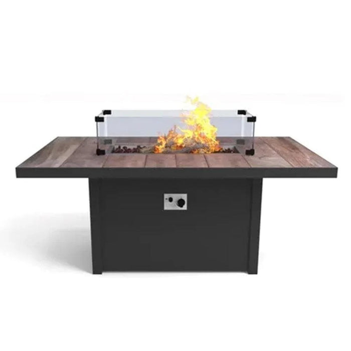 EmberGlow Rectangular Fire Pit Table
