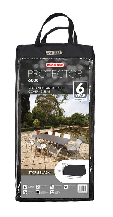 Bosmere Protector 6000 8 Seat Rectangular Patio Set Cover - Storm Black