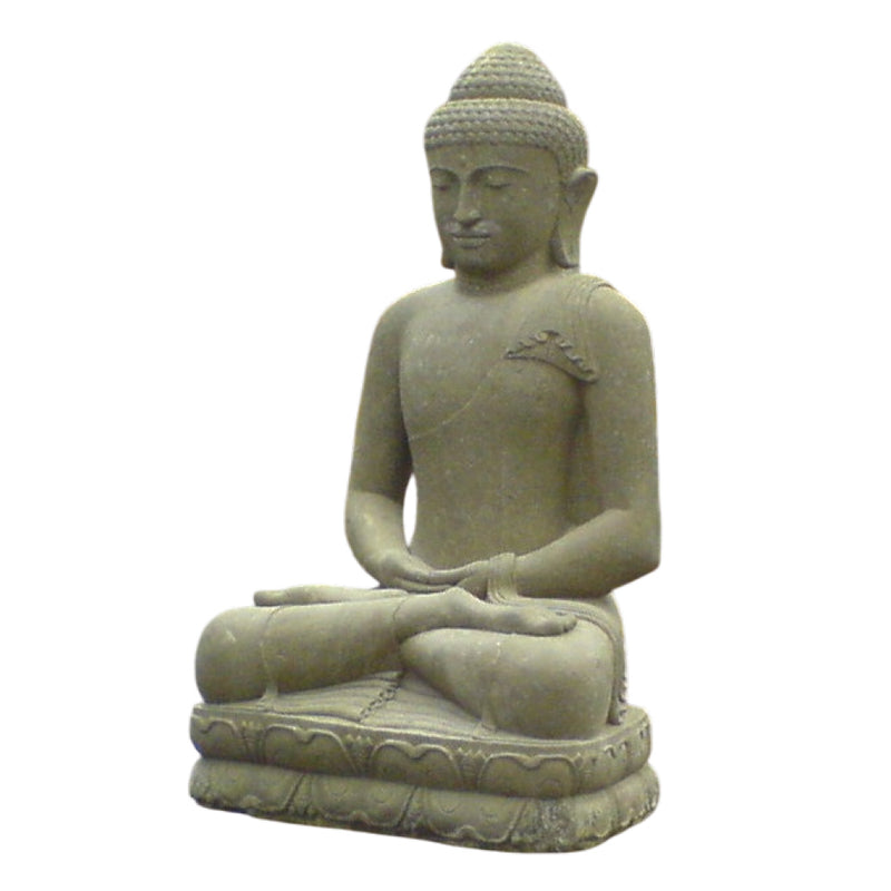 Buddha Seated 2m Natural Green Riverstone