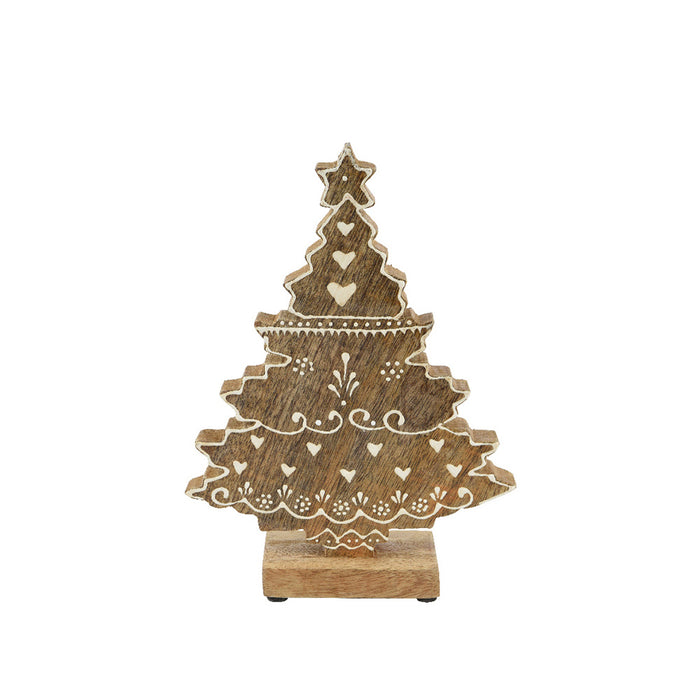 Kaemingk Mango Wood Tree – Henna Print, Natural (L.17 X W.6 X H.24Cm)