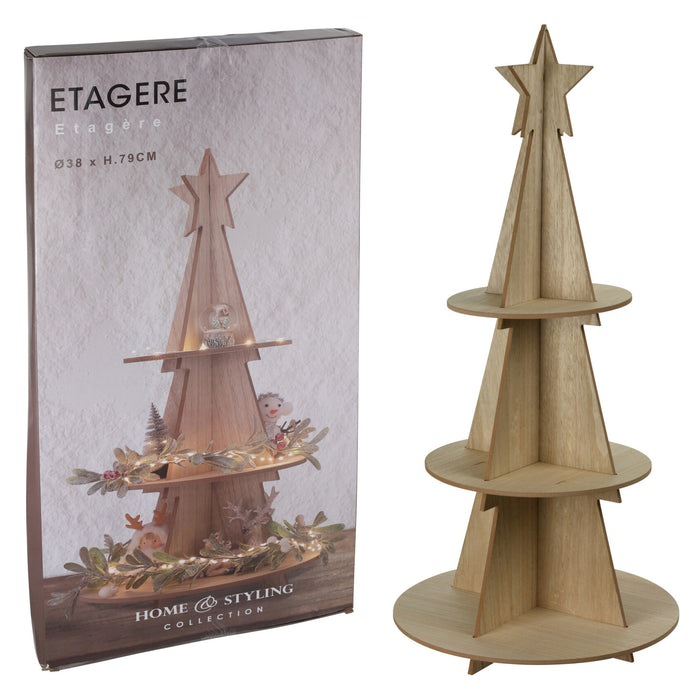 Koopman Etagere Xmas Tree Wood 38X79Cm