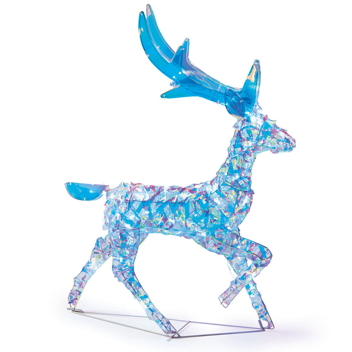 Premier Lit Iridescent Twist Sleigh With Reindeers (88cm)