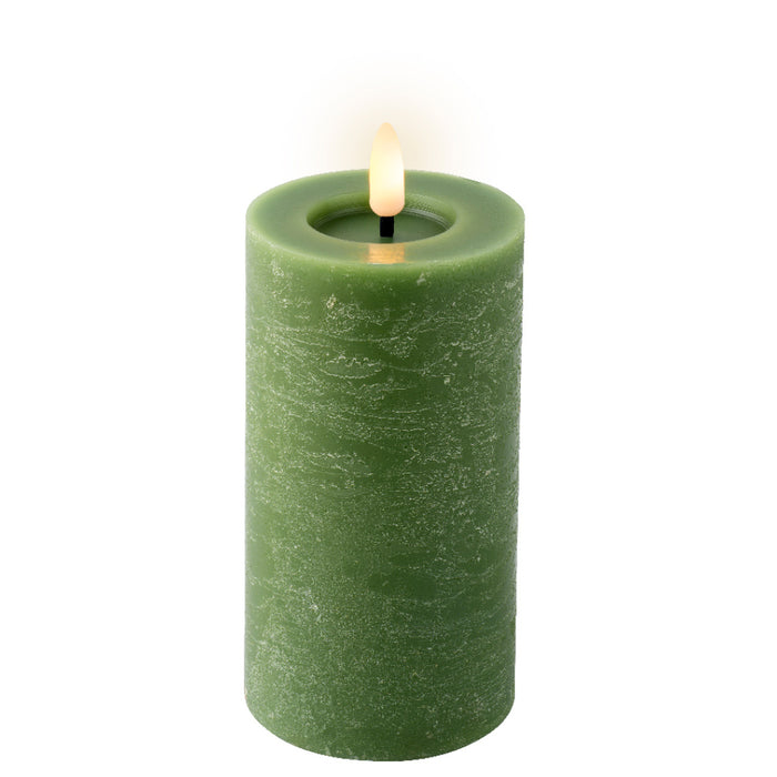 Kaemingk LED Wick Green Candle Flat Top (15cm)
