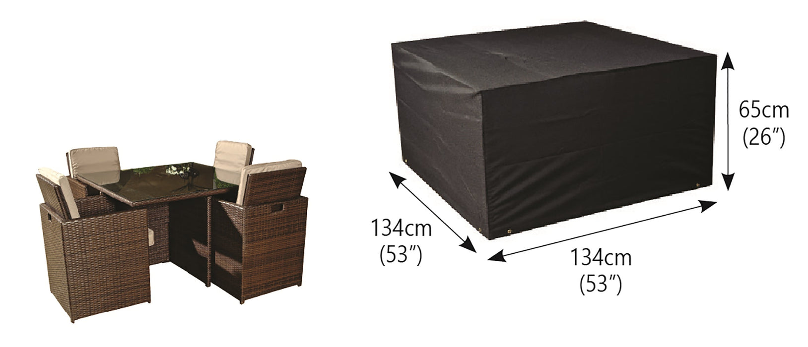 Bosmere Protector 6000 4 Seater Cube Set Cover Extra Large - Storm Black