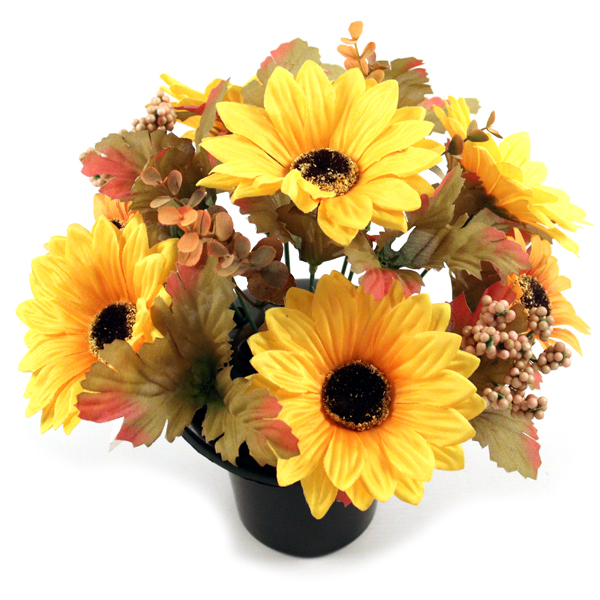 Jeno Floral Sunflower Cemetery Pot