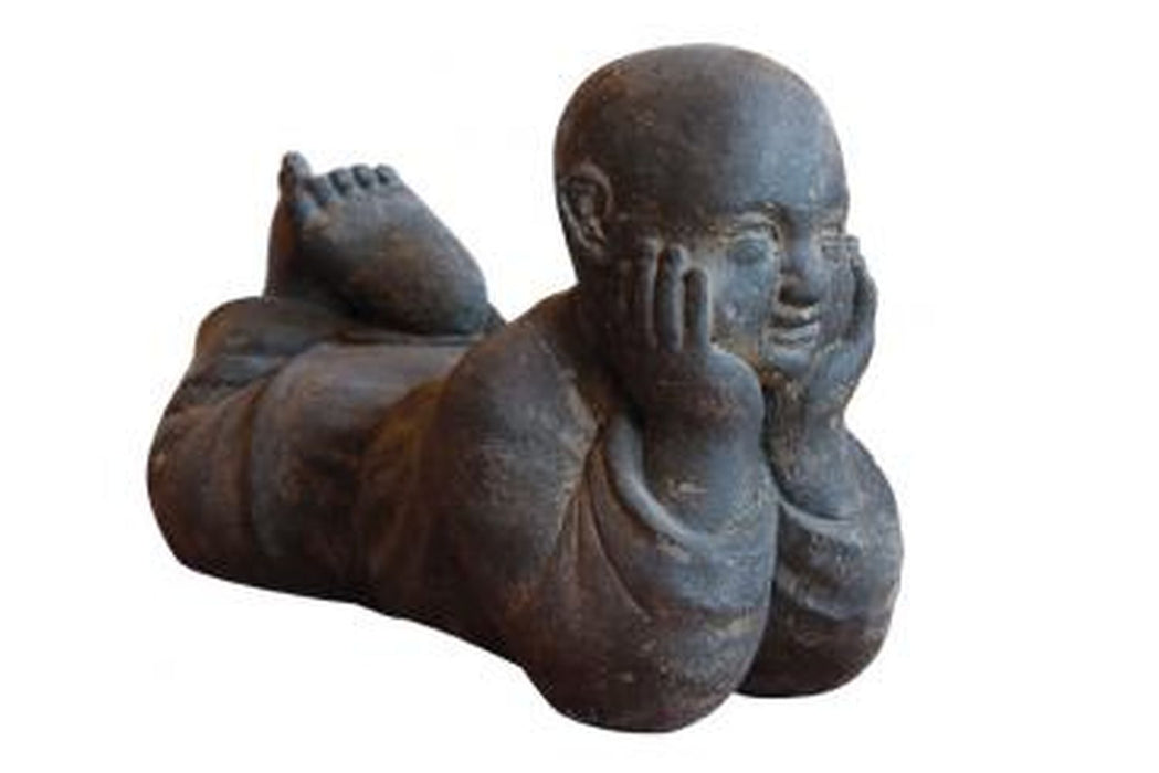 Lying Monk 25cm Stone Cast
