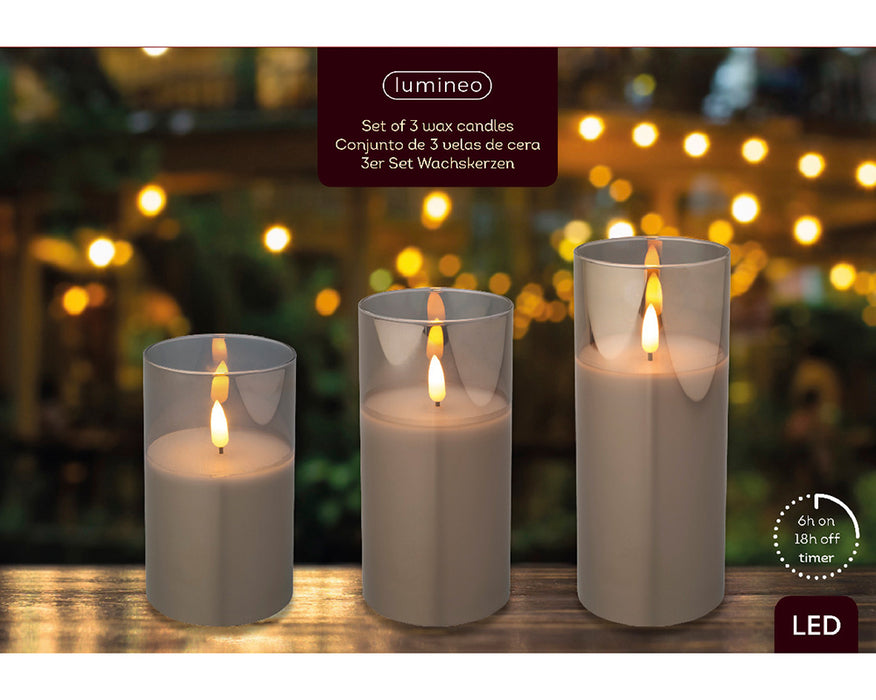Kaemingk LED Wick Candle Set Of 3