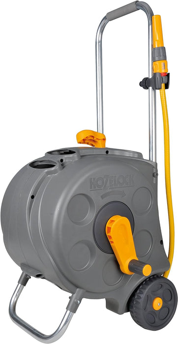Hozelock Compact Enclosed Cart With 30M Hose & Fittings/Nozz.