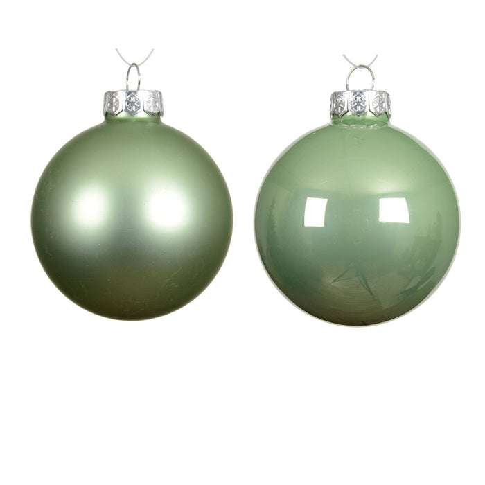 Kaemingk Glass Bauble – Matcha Green, Plastic-Free (Dia.8Cm)