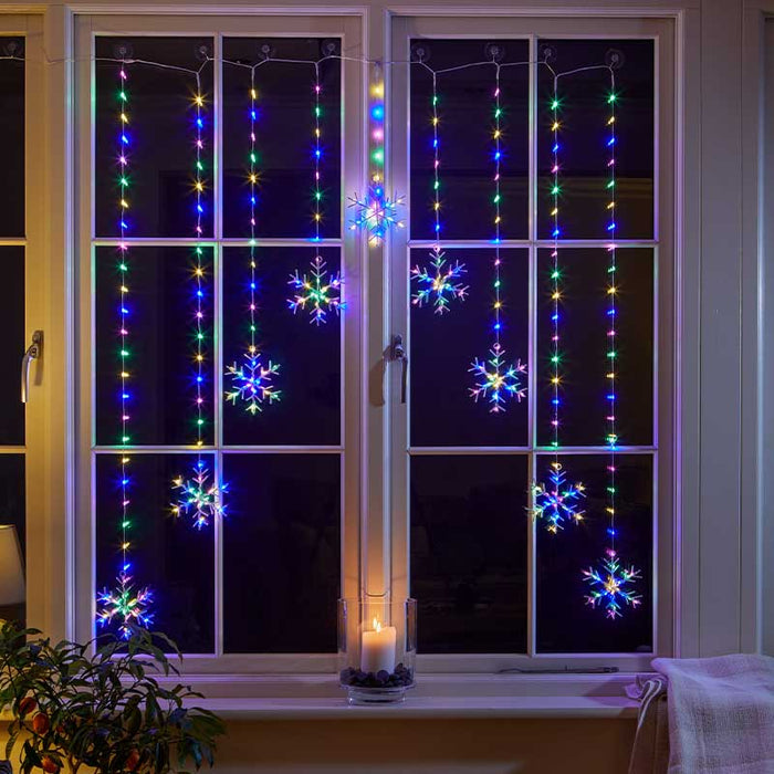 Smart Garden Snowflake Curtain Lights - Multi-Coloured