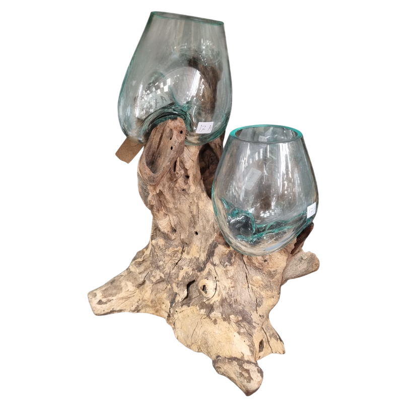 HAW 2 Bowl 12cm Glass On Teak