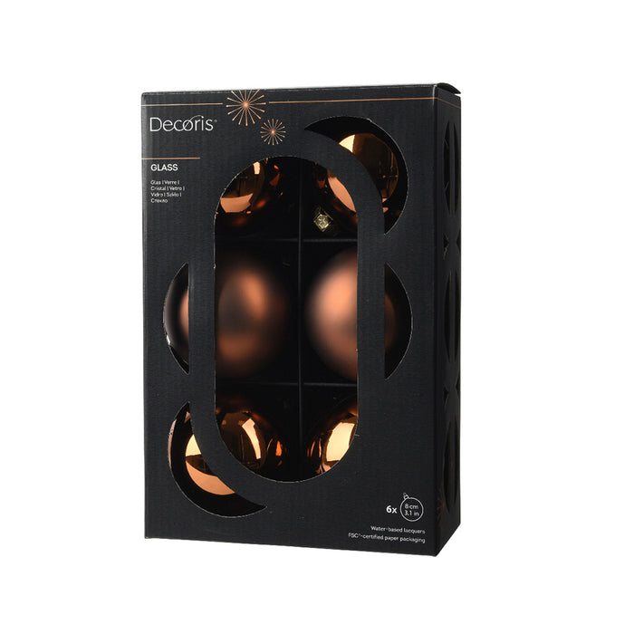 Kaemingk Glass Bauble – Espresso, Plastic-Free (Dia.8Cm)