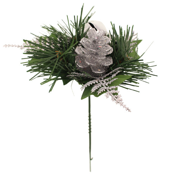 Sage Décor  Glittered Bell Pick 19Cm