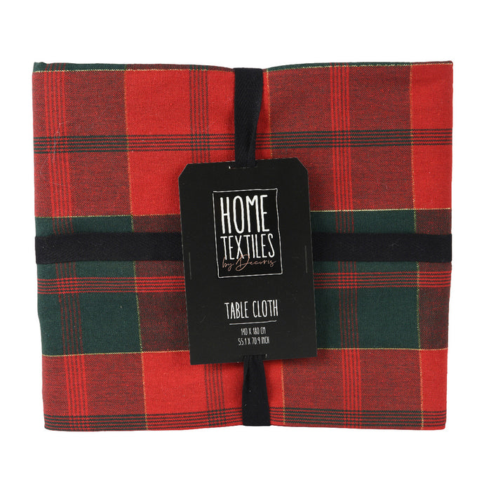 Kaemingk Tablecloth Cotton Check Green/Red (L.180Cm X W.140Cm)