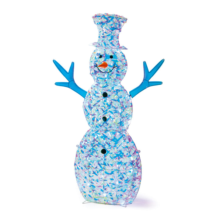 Premier Lit Iridescent Twist Snowman (100cm)