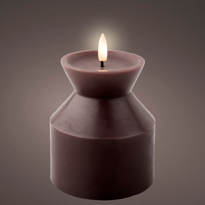 Kaemingk LED Wick Dark Brown Candle (14cm)