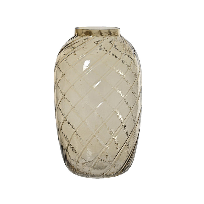 Kaemingk Vase Glass Light Brown (Dia.18Cm X H.29.5Cm)