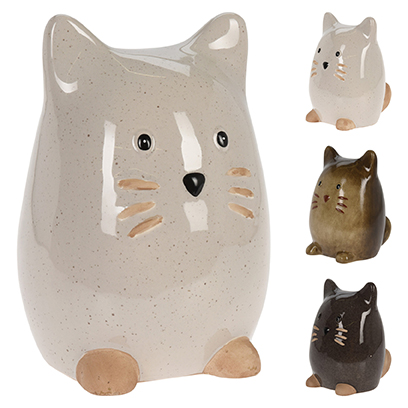 Koopman Porcelain Cat Reactive Glaze Finish 143X145X205Mm