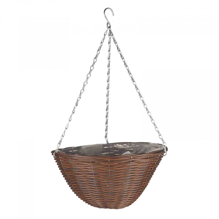 SmartGarden 14' Chestnut Faux Rattan Basket