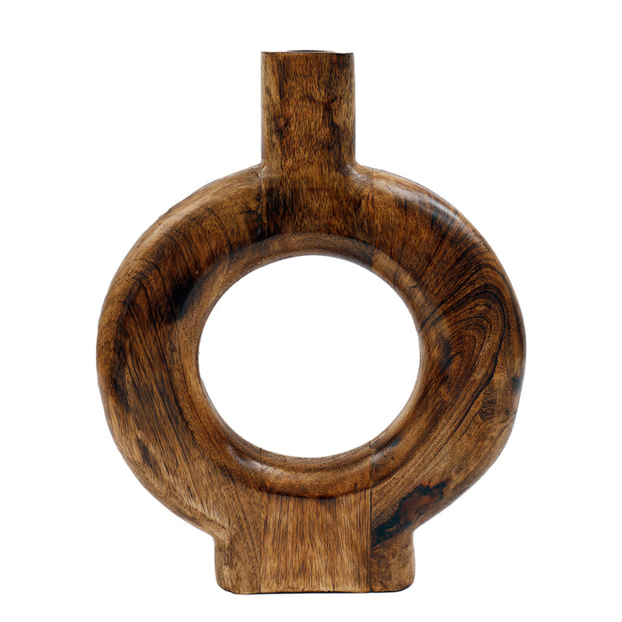 Sifcon 28X34Cm Round Wooden Vase