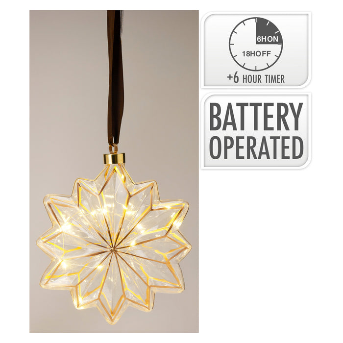 Koopman Star Hangdeco LED 19Cm Gold