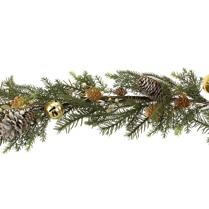Sage Décor  Pine Garland With Pearls And Bells 180Cm