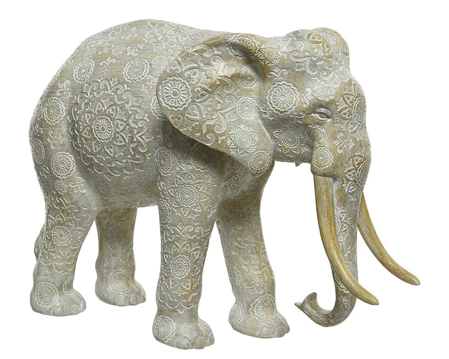 Kaemingk Elephant Polyresin Carving H18Cm