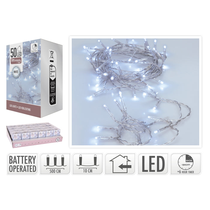 Koopman LED Lights 50Pc Bo White Timer