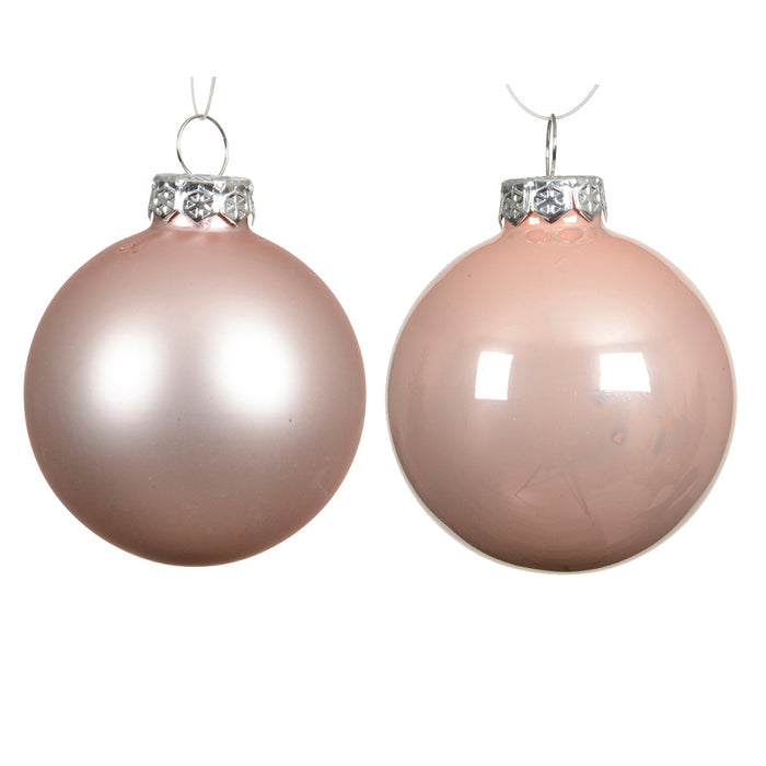 Kaemingk Glass Bauble – Blush Pink, Plastic-Free (Dia.8Cm)