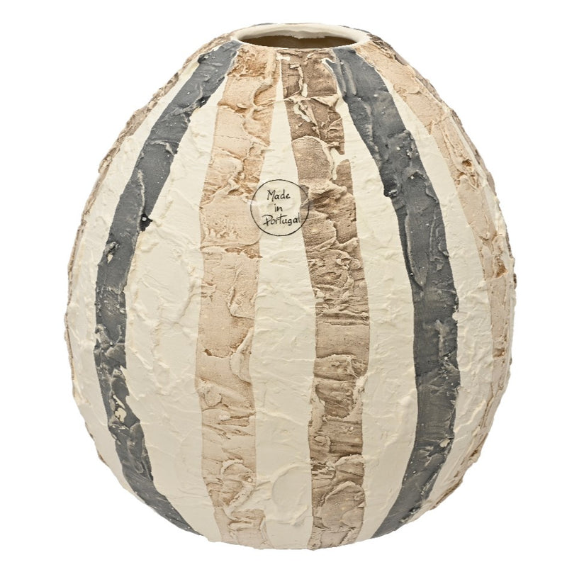 Kaemingk Vase Earthenware Reactive Stripes