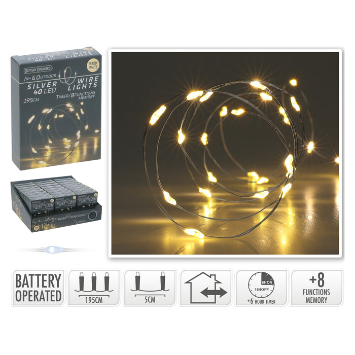 Koopman Silver Wire 40 LED Ip44 Warm White