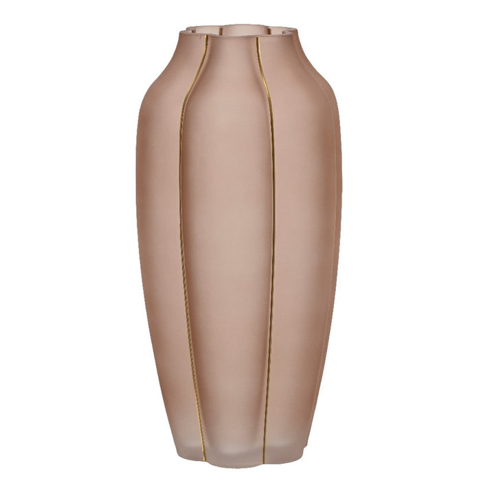 Kaemingk Vase Glass Flat Rippled Opaque Spray Colour