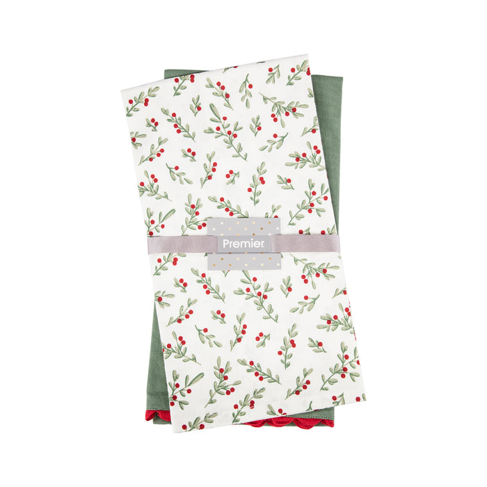 Premier  Hollyberry Tea Towel Set Of 2 (45 X 65cm)