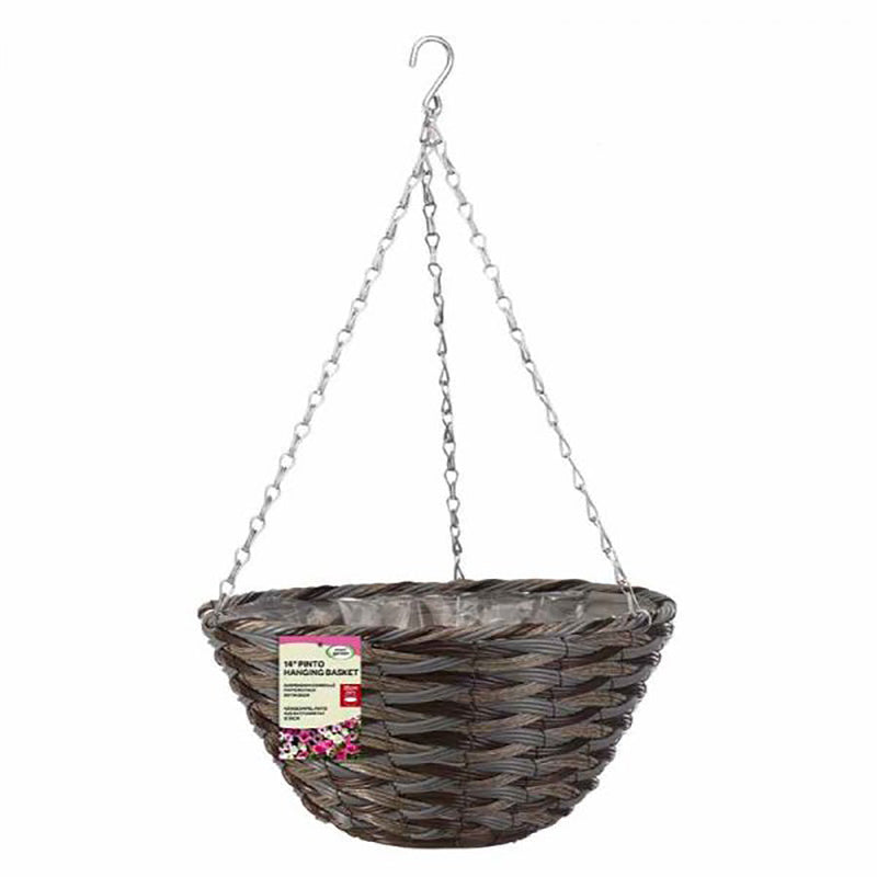 Smart Garden 14in Chestnut Faux Rattan Hanging Cone