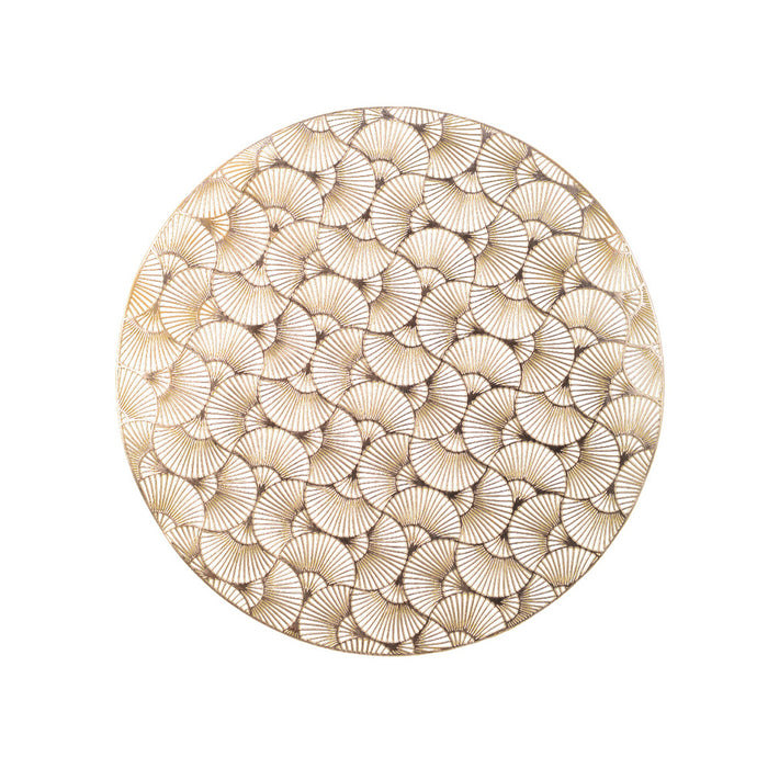 Kaemingk Placemat Pvc Fan Design Gold (Dia.38Cm X H.0.1Cm)