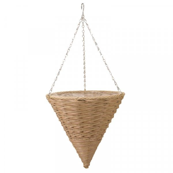 Smart Garden 14in Faux Rattan Cone - Mocha
