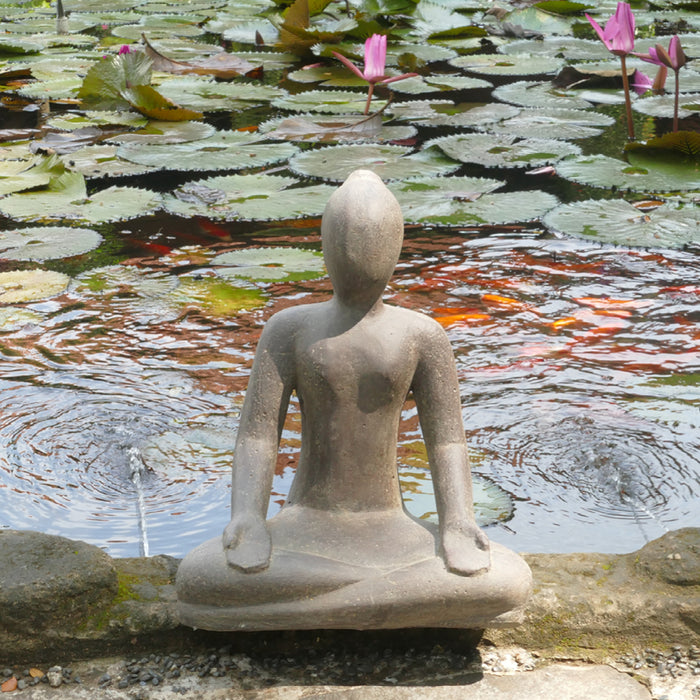 Woman in Yoga Position Seated 30cm Cast Stone
