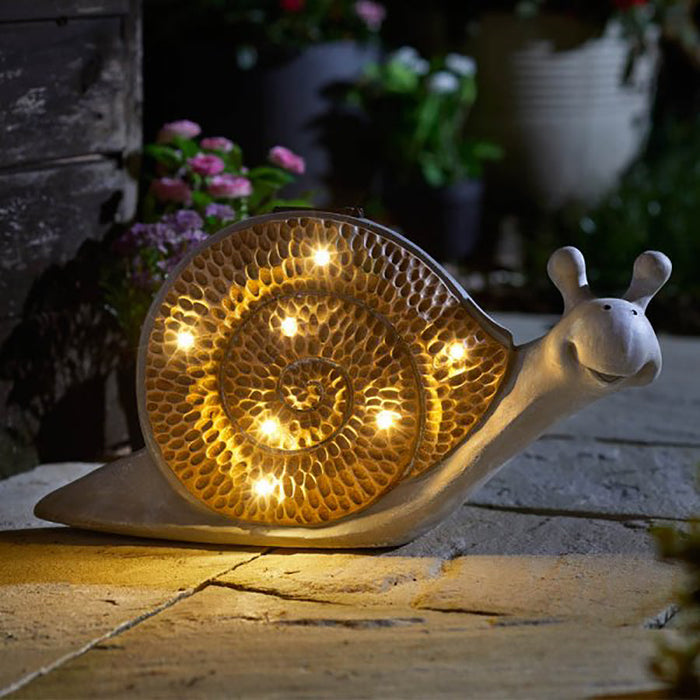Smart Solar Woodstone In-Lit Snail
