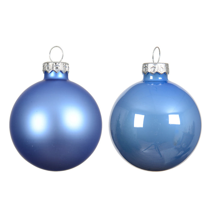 Kaemingk Shiny Glass Bauble – Sky Blue, Plastic-Free (Dia.8Cm)