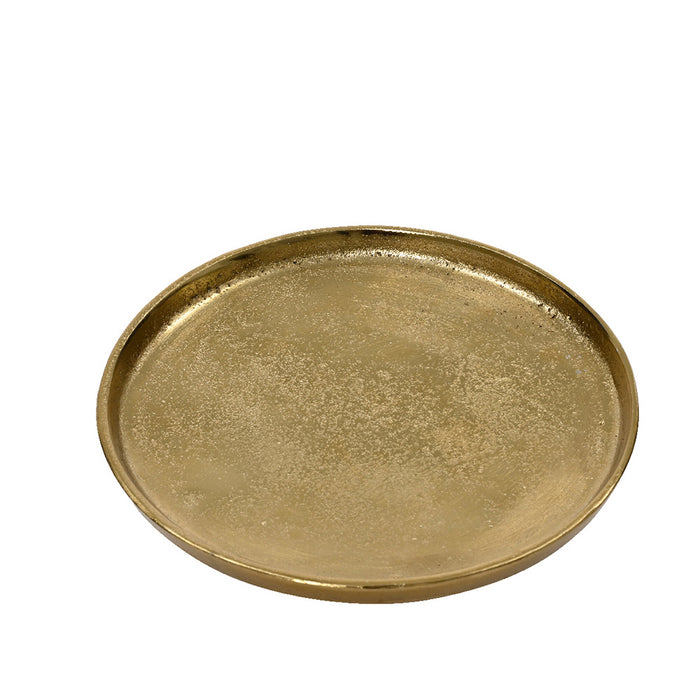 Kaemingk Deco Plate Aluminium Gold (L.20Cm X W.20Cm X H.2.5Cm)