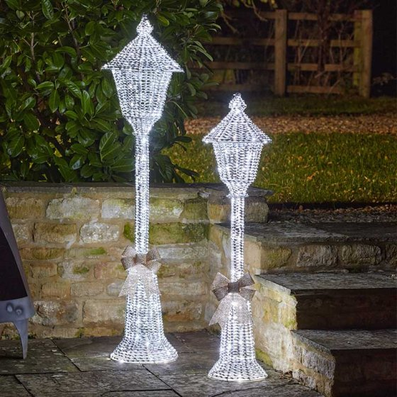 Smart Garden Glittertwist Lamp Post 120Cm - Silver, Lv
