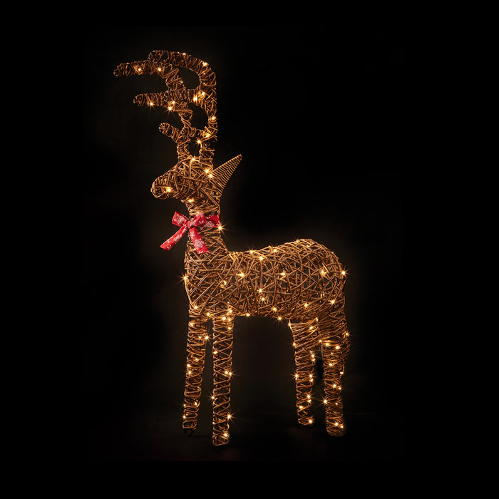 Premier 70L White Leds And Timer Sleigh Reindeers Set