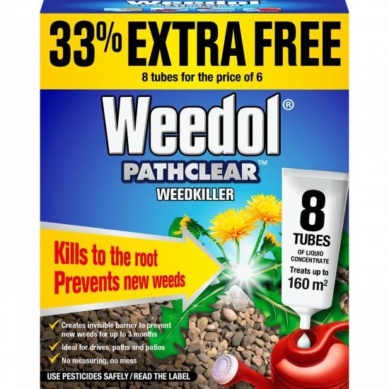 Weedol Pathclear Weedkiller Liquid Concentrate 6 Tubes + 2 Extra